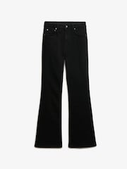 Superdry Black Cotton Mid Rise Flare Jeans - Image 7 of 7
