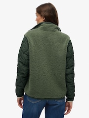 Superdry Green Fleece Hybrid Jacket - Image 2 of 8