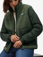 Superdry Green Fleece Hybrid Jacket - Image 4 of 8