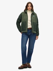 Superdry Green Fleece Hybrid Jacket - Image 6 of 8