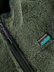 Superdry Green Fleece Hybrid Jacket - Image 8 of 8
