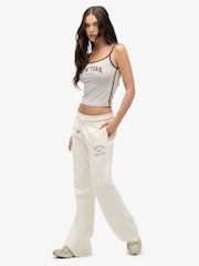Superdry White Athletic Print Flare Joggers - Image 3 of 7