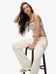 Superdry White Athletic Print Flare Joggers - Image 4 of 7