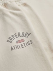 Superdry White Athletic Print Flare Joggers - Image 7 of 7