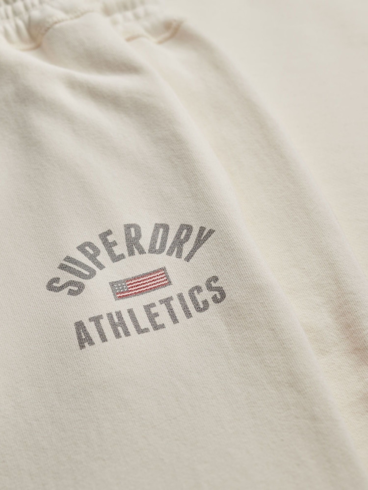 Superdry White Athletic Print Flare Joggers - Image 7 of 7