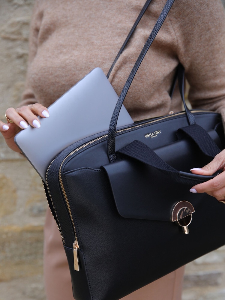 Luella Grey Laptop Black Bag - Image 6 of 6