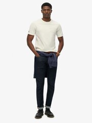 Superdry Cream Athletic Embossed Relaxed T-Shirt - Image 3 of 7