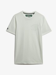 Superdry Cream Athletic Embossed Relaxed T-Shirt - Image 6 of 7