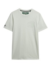 Superdry Cream Athletic Embossed Relaxed T-Shirt - Image 7 of 7