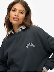 Superdry Blue Athletic Essentials Printed Crew Neck Sweatshirt - Image 5 of 6