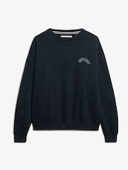 Superdry Blue Athletic Essentials Printed Crew Neck Sweatshirt - Image 6 of 6