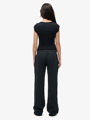 Superdry Blue Athletic Print Flare Joggers - Image 3 of 7