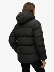 Superdry Black Hooded 5 Baffle Sports Puffer Jacket - Image 2 of 8