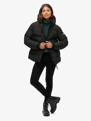 Superdry Black Hooded 5 Baffle Sports Puffer Jacket - Image 4 of 8