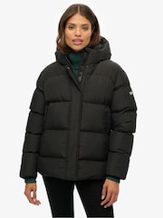 Superdry Black Hooded 5 Baffle Sports Puffer Jacket - Image 5 of 8