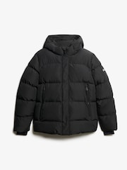 Superdry Black Hooded 5 Baffle Sports Puffer Jacket - Image 7 of 8