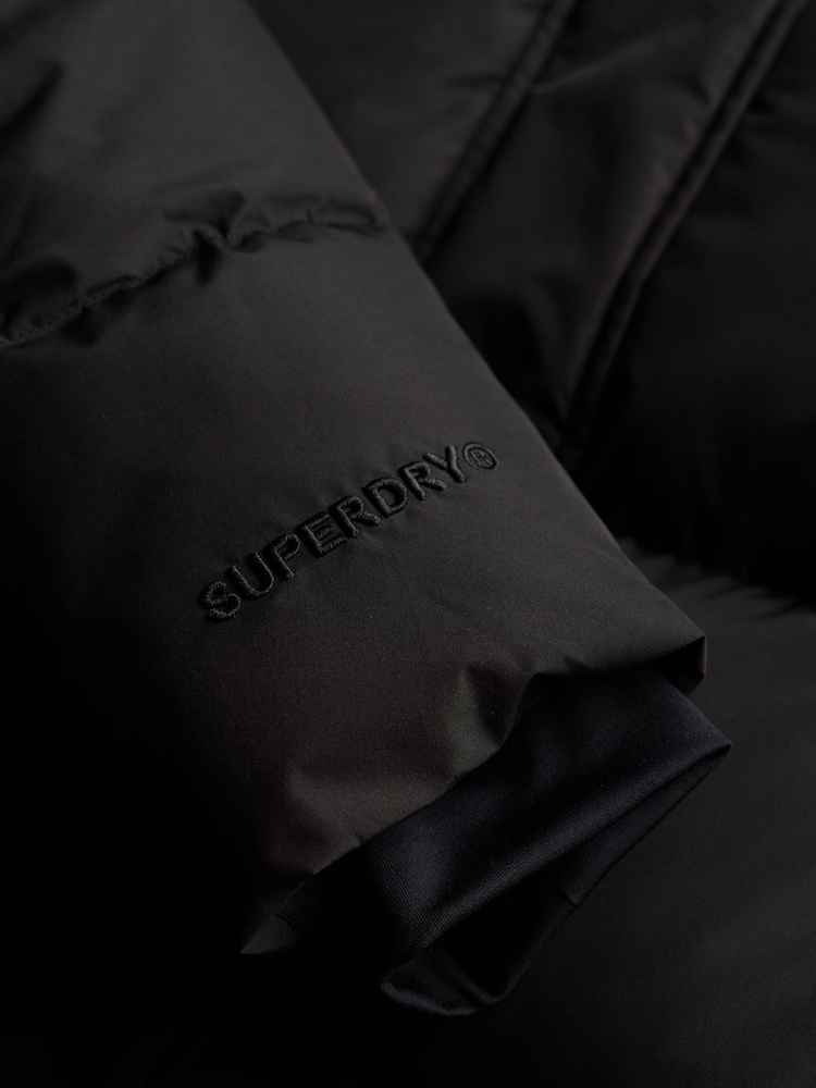 Superdry Black Hooded 5 Baffle Sports Puffer Jacket - Image 8 of 8