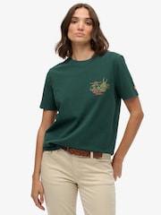 Superdry Green Tokyo Narrative Relaxed T-Shirt - Image 1 of 5