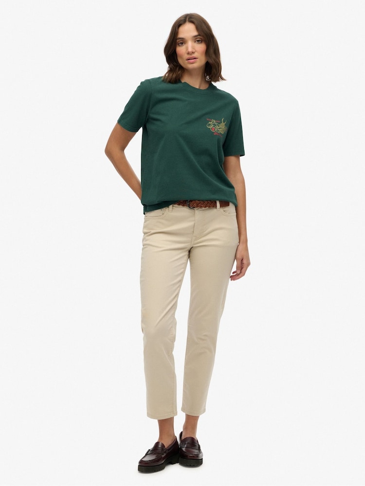 Superdry Green Tokyo Narrative Relaxed T-Shirt - Image 2 of 5 Superdry Green Tokyo Narrative Relaxed T-Shirt - Image 2 of 5