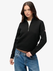 Suéter de malha desleixada com zíper médio Superdry - Imagem 1 de 6