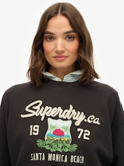 Superdry Black Souvenir Graphic Loose Crew Sweatshirt - Image 5 of 7