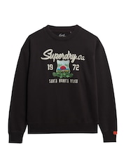 Superdry Black Souvenir Graphic Loose Crew Sweatshirt - Image 7 of 7