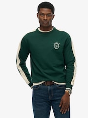 Superdry Green Athletic Club Crew Sweatshirt - Image 1 of 6
