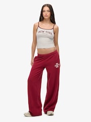 Superdry Red Athletic Essentials Wide Leg Joggers - Image 1 of 8