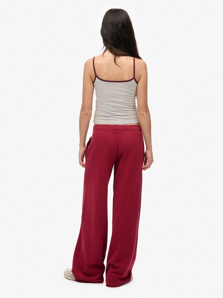 Superdry Red Athletic Essentials Wide Leg Joggers - Image 2 of 8