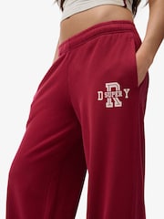 Superdry Red Athletic Essentials Wide Leg Joggers - Image 4 of 8