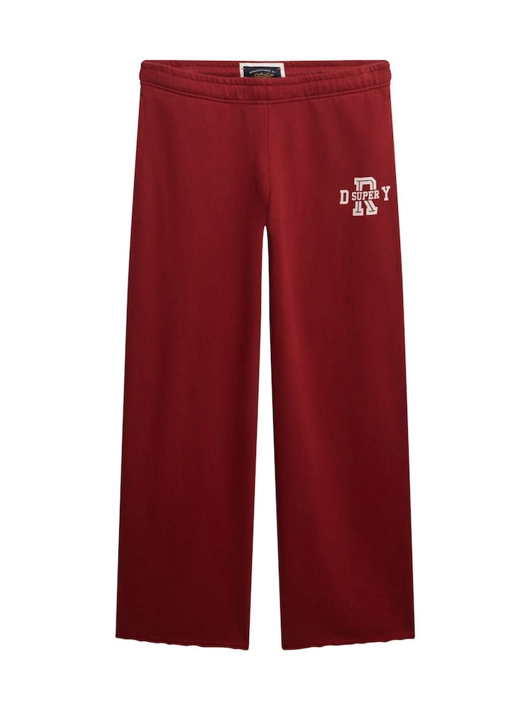 Superdry Red Athletic Essentials Wide Leg Joggers - Image 8 of 8