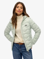 Superdry Grey Hooded Fuji Lite Wave Padded Jacket - Image 1 of 7