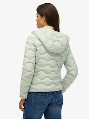 Superdry Grey Hooded Fuji Lite Wave Padded Jacket - Image 2 of 7