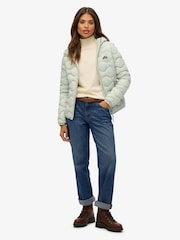 Superdry Grey Hooded Fuji Lite Wave Padded Jacket - Image 4 of 7