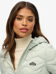 Superdry Grey Hooded Fuji Lite Wave Padded Jacket - Image 6 of 7