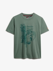 Superdry Green Tokyo Narrative Relaxed T-Shirt - Image 6 of 6