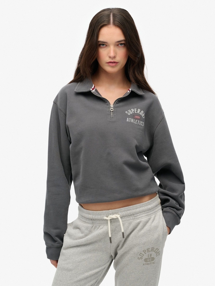 Casaco Superdry Athletic com gola e zíper médio - Imagem 1 de 7