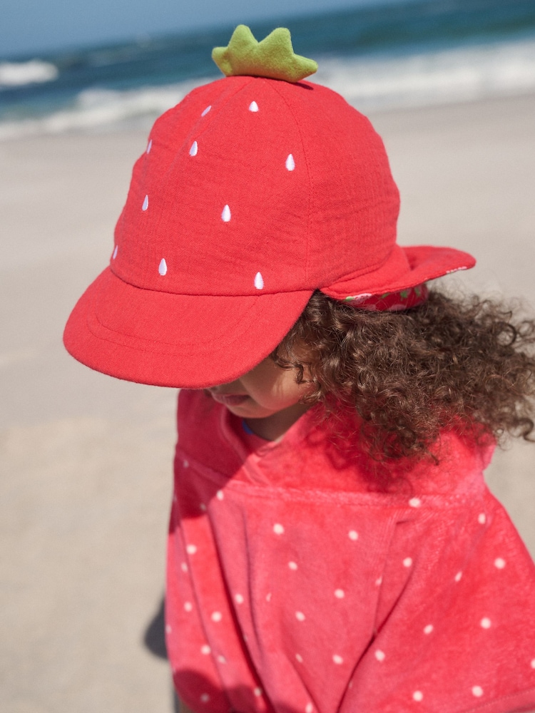 فراولة لون أحمر - قبعة تغطي الرأس والرقبة (3 أشهر - 10 سنوات) - Image 1 of 5