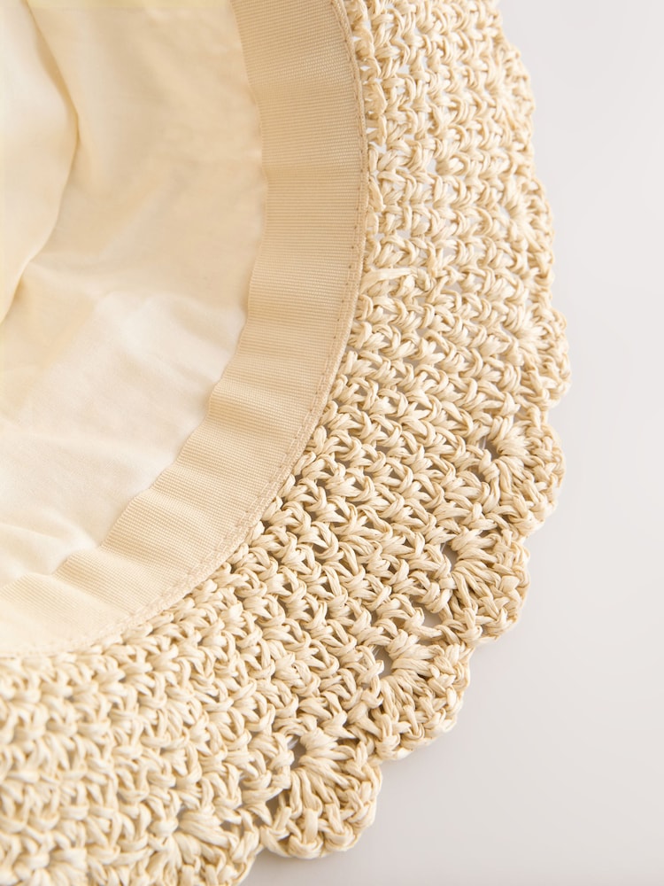 Cream Straw Sun Hat (3mths-13yrs) - Image 3 of 3