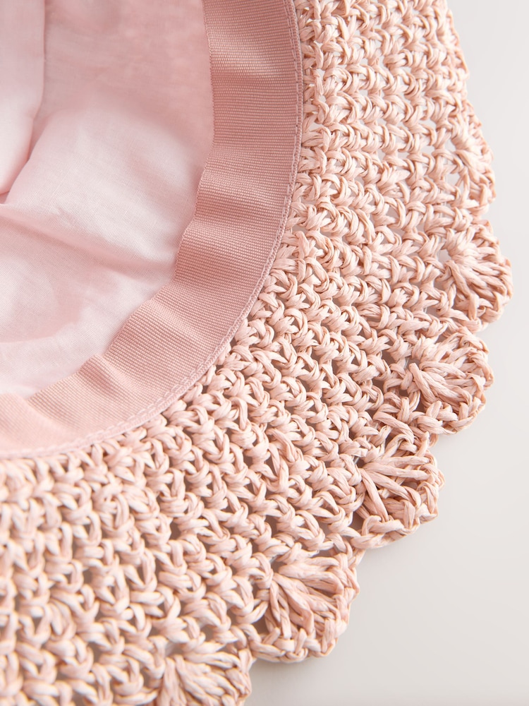 Pink Straw Sun Hat (3mths-13yrs) - Image 3 of 3
