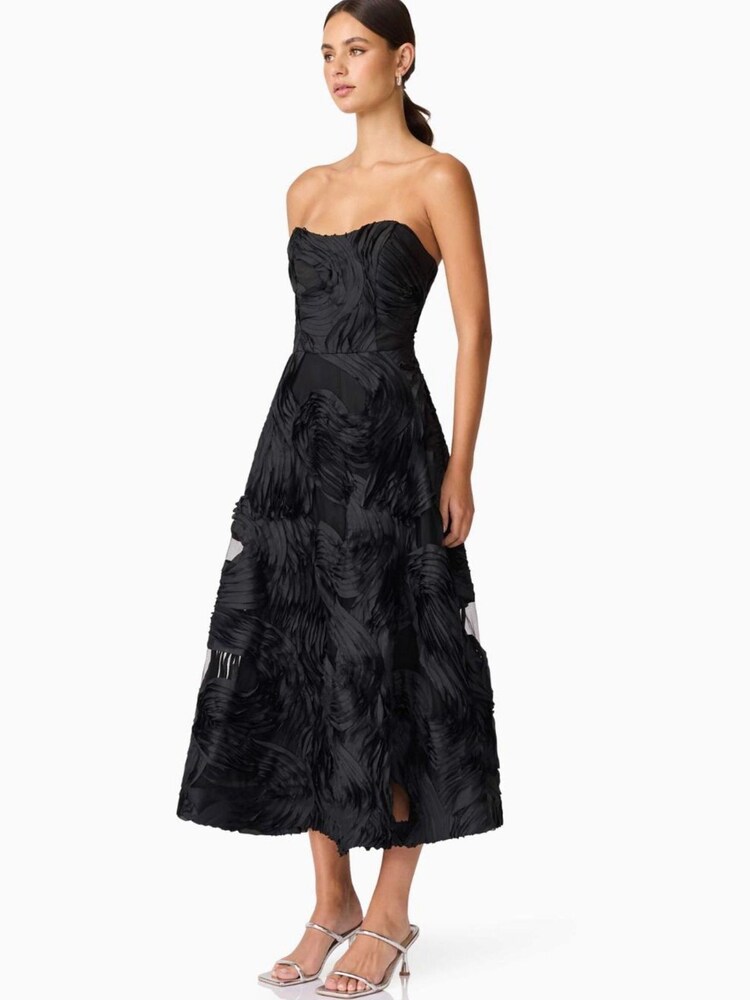 Elliatt Black Asher Midi Dress - Image 2 of 4 Elliatt Black Asher Midi Dress - Image 2 of 4