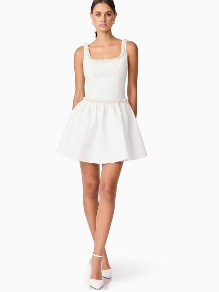 princess polly baby blue dress White Aline Short Dress White Strapless Lace A-Line Mini Dress