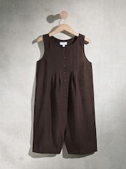 Chocolate Brown Pleated Playsuit - Image 7 of 9