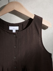 Chocolate Brown Pleated Playsuit - Image 8 of 9