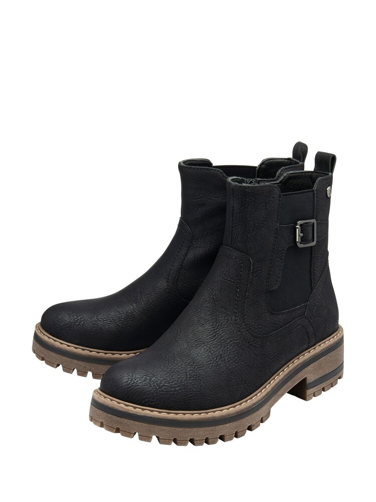 Lotus Black Casual Ankle Boots - Image 2 of 4