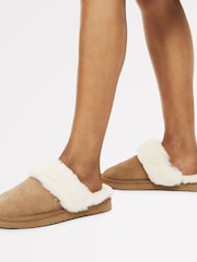 Radley Brown Maple Lane Shearling Cuff Mule Slippers - Image 5 of 5
