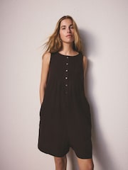 Pink Linen Playsuit - Image 1 of 6