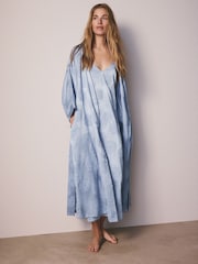 Azul - Satin Jacquard Dressing Gown - Imagen 2 de 9