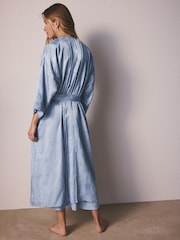 Azul - Satin Jacquard Dressing Gown - Imagen 5 de 9
