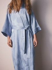 Azul - Satin Jacquard Dressing Gown - Imagen 6 de 9